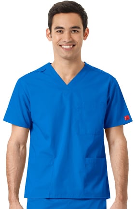 Clearance Ascent by allheart Unisex V-Neck Chest Pocket Solid Scrub Top