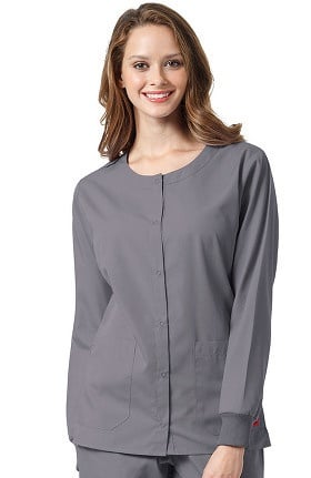 Ascent by allheart Women's Round Neck Solid Scrub Jacket
