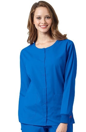Clearance Ascent by allheart Women's Round Neck Solid Scrub Jacket