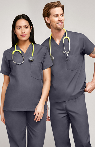 Basics By Allheart Unisex V-Neck Solid Scrub Top | Allheart.com