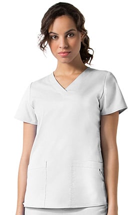 Clearance C3 by allheart Women's COOLMAX Basic V-Neck Solid Scrub Top