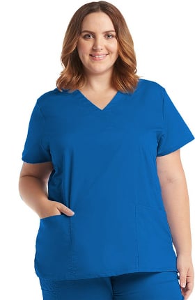 C3 by allheart Women's COOLMAX® Mock Wrap Solid Scrub Top