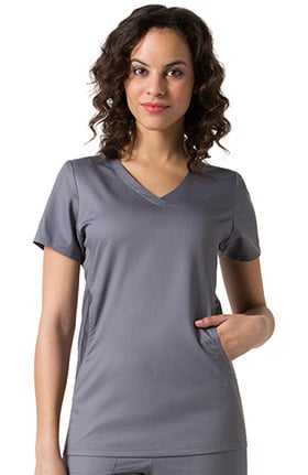 Clearance C3 by allheart Women's COOLMAX V-Neck Mesh Pocket Solid Scrub Top
