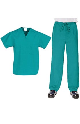 Allstar Uniforms Unisex V-Neck Top & Drawstring Pant Scrub Set