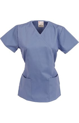 Allstar Uniforms Women's Mock Wrap Solid Scrub Top
