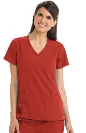 Signature by Grey's Anatomy Women's V-Neck Solid Scrub Top