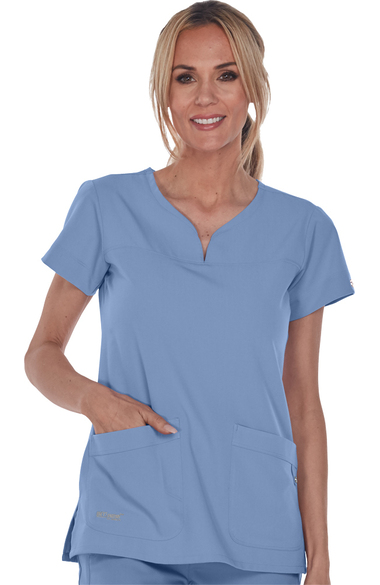 Women S Notch Neck Solid Scrub Top