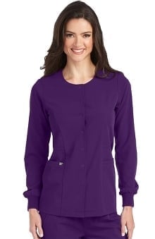 Signature by Grey's Anatomy Women's 2 Pocket Snap Front Solid Scrub Jacket
