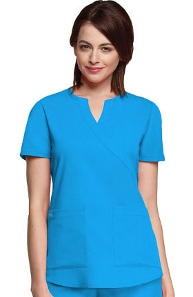 Clearance NRG by Barco Uniforms Women's Mock Wrap Solid Scrub Top