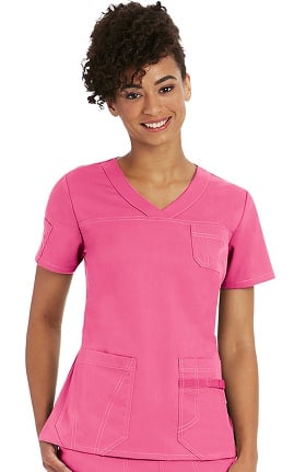 Clearance NRG by Barco Uniforms Women's Sporty V-Neck Solid Scrub Top