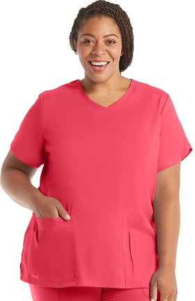 Clearance Active by Grey's Anatomy Women's Side Panel V-Neck Solid Scrub Top