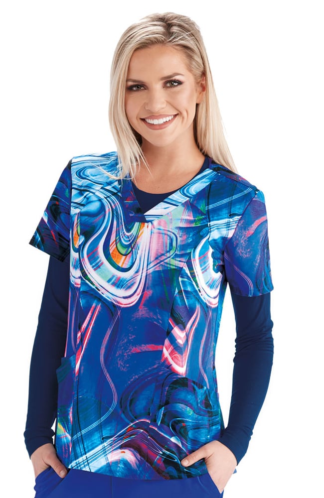 barco print scrub tops