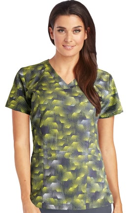 Barco One™ Women's V-Neck Abstract Print Scrub Top
