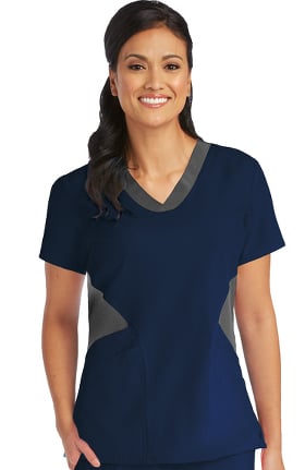 Barco One™ Women's V-Neck Contrast Solid Scrub Top