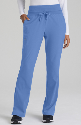 Barco One Women's Flare Leg Knit Waistband Cargo Scrub Pant