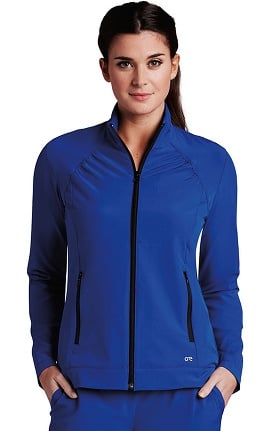 Barco One™ Women's Stand Collar Zip Up Solid Scrub Jacket
