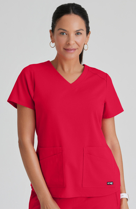 Spandex Stretch by Grey's Anatomy Women's V-Neck Solid Scrub Top