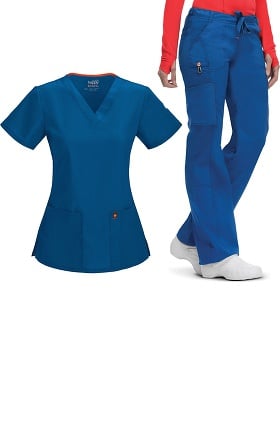 code happy Women's V-Neck Top & Low Rise Pant Set