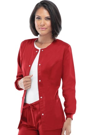 Luxe by Cherokee Women's Warm Up Solid Scrub Jacket