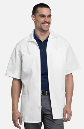 Professional Whites by Cherokee Men's Med-Man Zip Front 32" Lab Coat