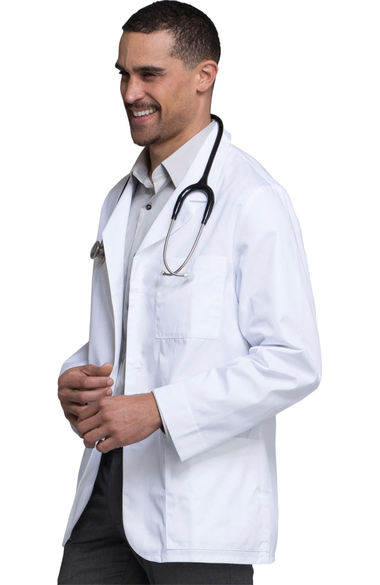 white coat man