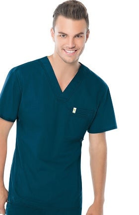 code happy Men's V-Neck Solid Scrub Top