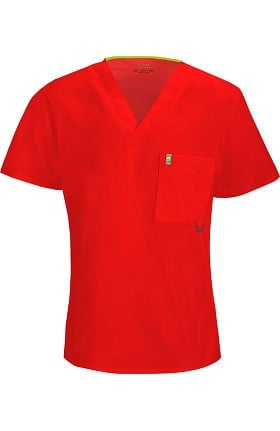 Clearance code happy Men's V-Neck Solid Scrub Top