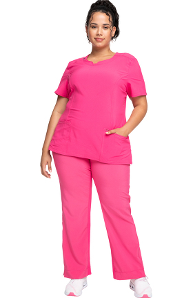Infinity by Cherokee Women's Spilt Neck Scrub Top & Yoke Waist Scrub Pant Set