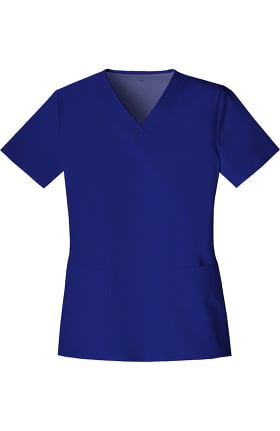 Luxe by Cherokee Women's Two Pockets V-Neck Solid Scrub Top