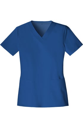 Luxe by Cherokee Women's Two Pockets V-Neck Solid Scrub Top