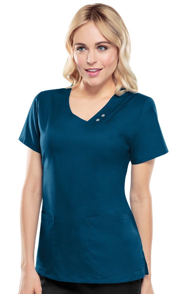 asymmetrical scrub top