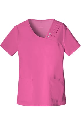Luxe by Cherokee Women's Asymmetrical V-Neck Solid Scrub Top