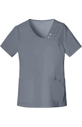 Clearance Luxe by Cherokee Women's Asymmetrical V-Neck Solid Scrub Top