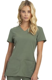 Break On Through by heartsoul Women's Pitter-Pat V-Neck Solid Scrub Top