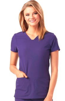 Break On Through by heartsoul Women's Pitter-Pat V-Neck Solid Scrub Top