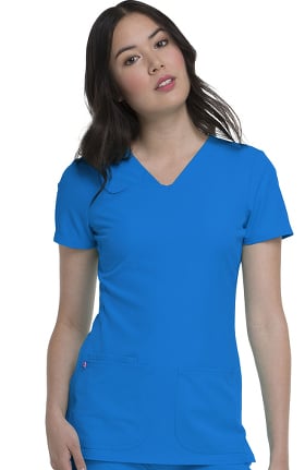 Clearance Break On Through by heartsoul Women's Pitter-Pat V-Neck Solid Scrub Top