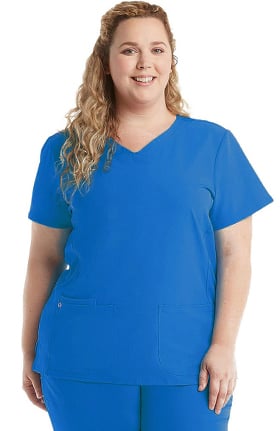 Clearance Break On Through by heartsoul Women's Pitter-Pat V-Neck Solid Scrub Top