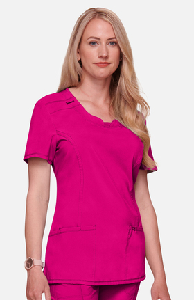 Infinity by Cherokee Women's Split Round Neck Solid Scrub Top