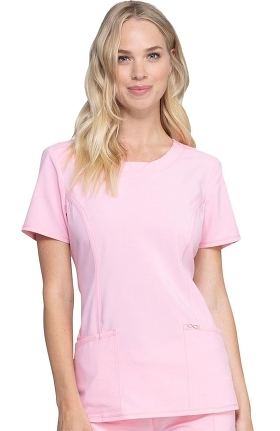 Infinity by Cherokee Women's Split Round Neck Solid Scrub Top