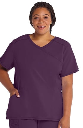 Infinity by Cherokee Women's Mock Wrap Solid Scrub Top