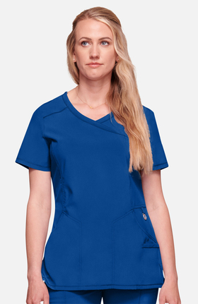 Infinity by Cherokee Women's Mock Wrap Solid Scrub Top