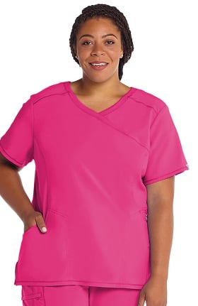 Clearance Infinity by Cherokee Women's Mock Wrap Solid Scrub Top