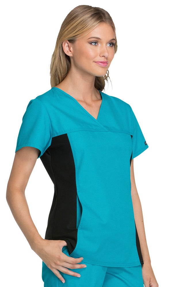 Cherokee Flexibles V Neck Scrub Tops Stretch Side Panels