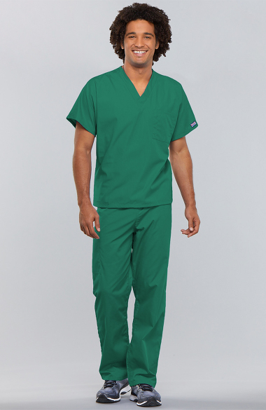 Scrub Set V-neck 2 Pocket Normal Pant 2X Navy Cotton Polyester