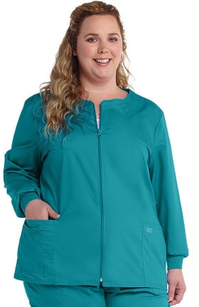 Core Stretch by Cherokee Workwear Women's Warm Up Solid Scrub Jacket