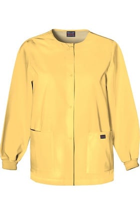 Cherokee Workwear Originals Women's Jewel Neck Warmup Solid Scrub Jacket