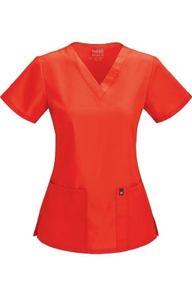 Clearance code happy Women's Princess Seam V-Neck Solid Scrub Top
