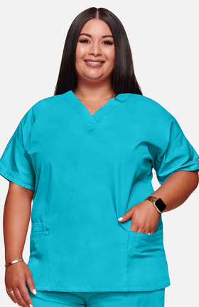 Cherokee Workwear Originals Women's V-Neck 2 Pocket Solid Scrub Top