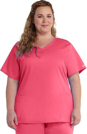 Core Stretch by Cherokee Workwear Women's V-Neck Solid Scrub Top