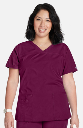 Core Stretch by Cherokee Workwear Women's V-Neck Solid Scrub Top